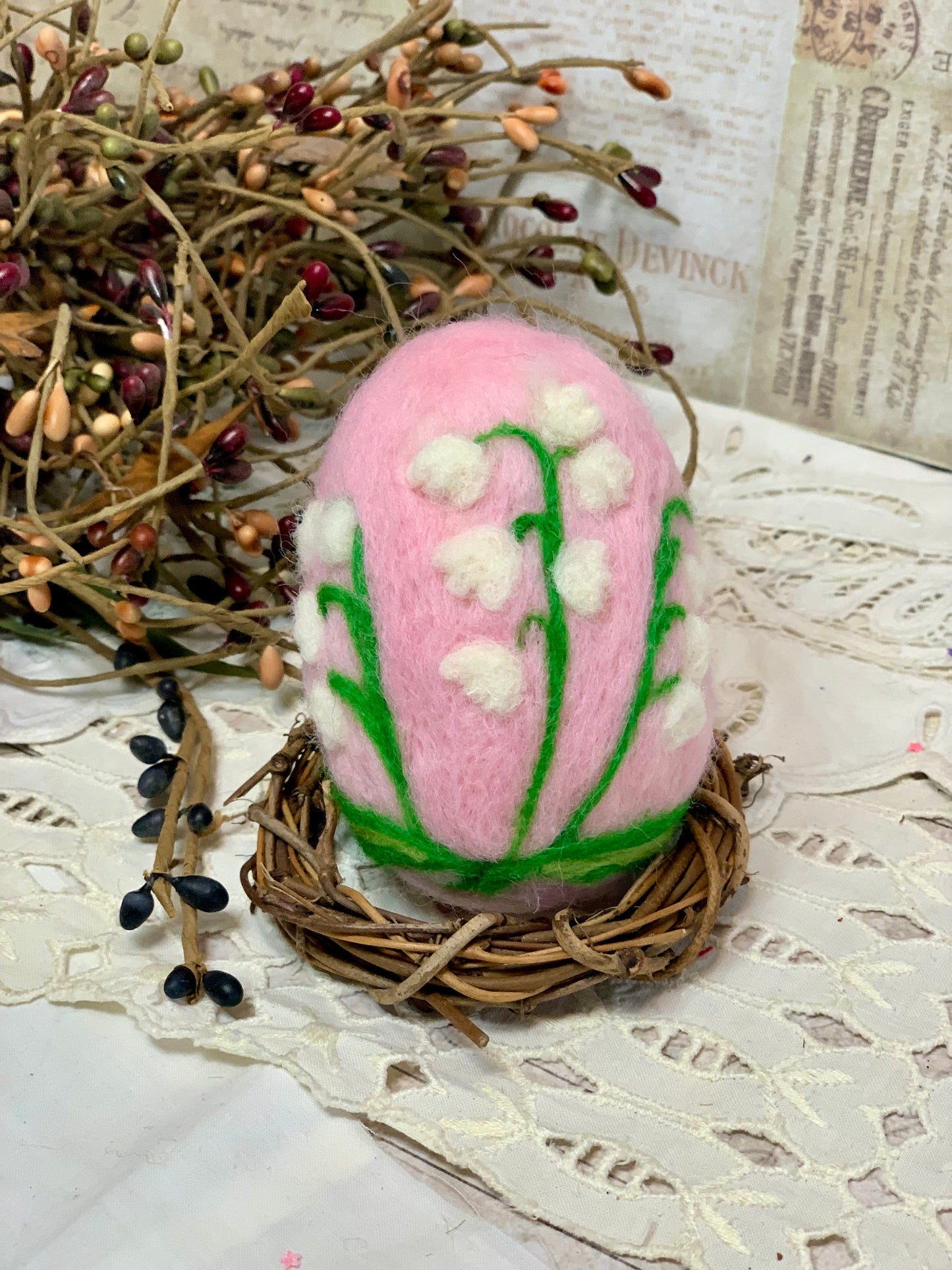 Handmade Wool Felt Floral Design Eggs for Easter | Felt Easter Ornaments | Easter Egg Hunt | Easter Decorations