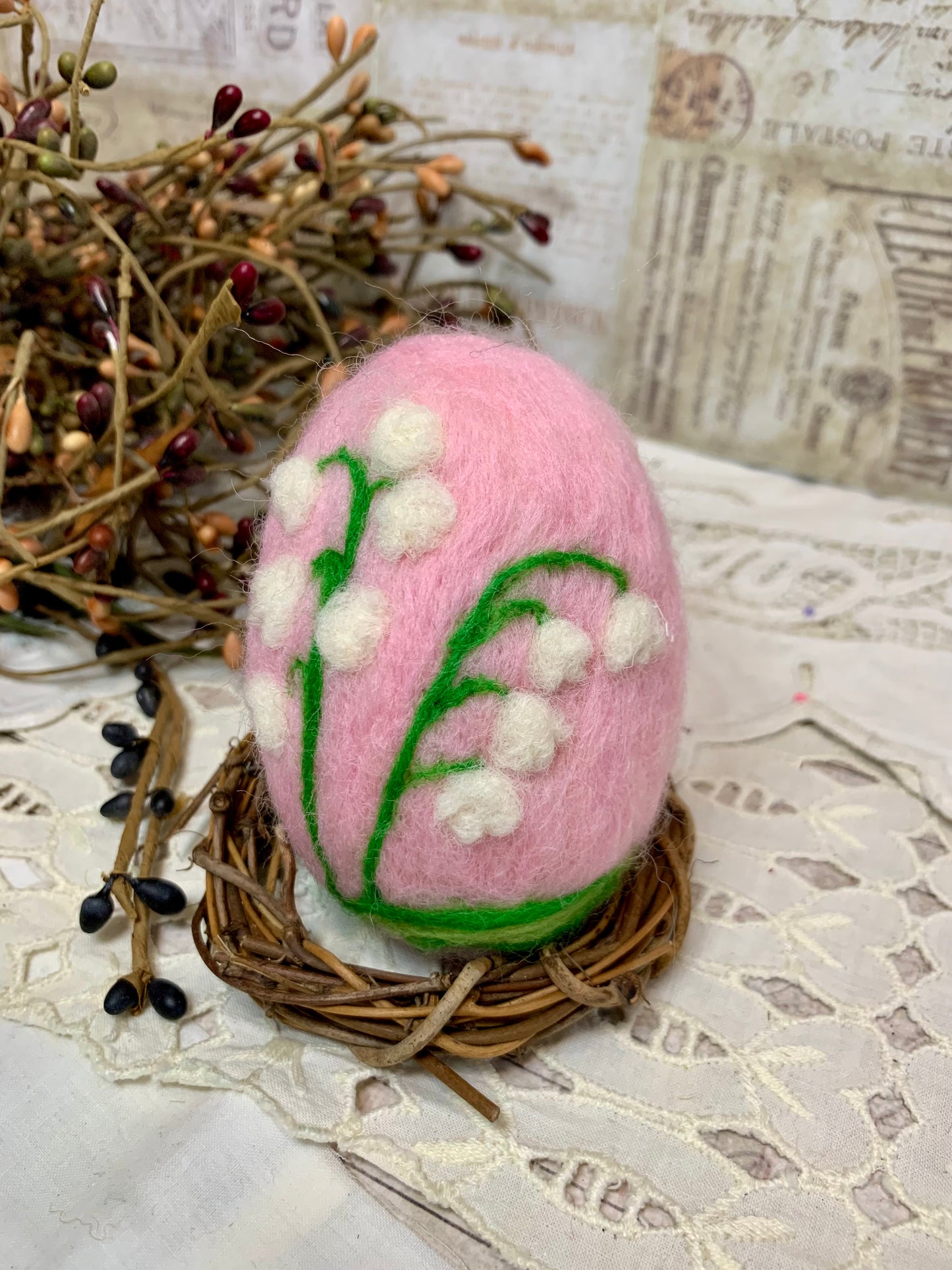 Handmade Wool Felt Floral Design Eggs for Easter | Felt Easter Ornaments | Easter Egg Hunt | Easter Decorations
