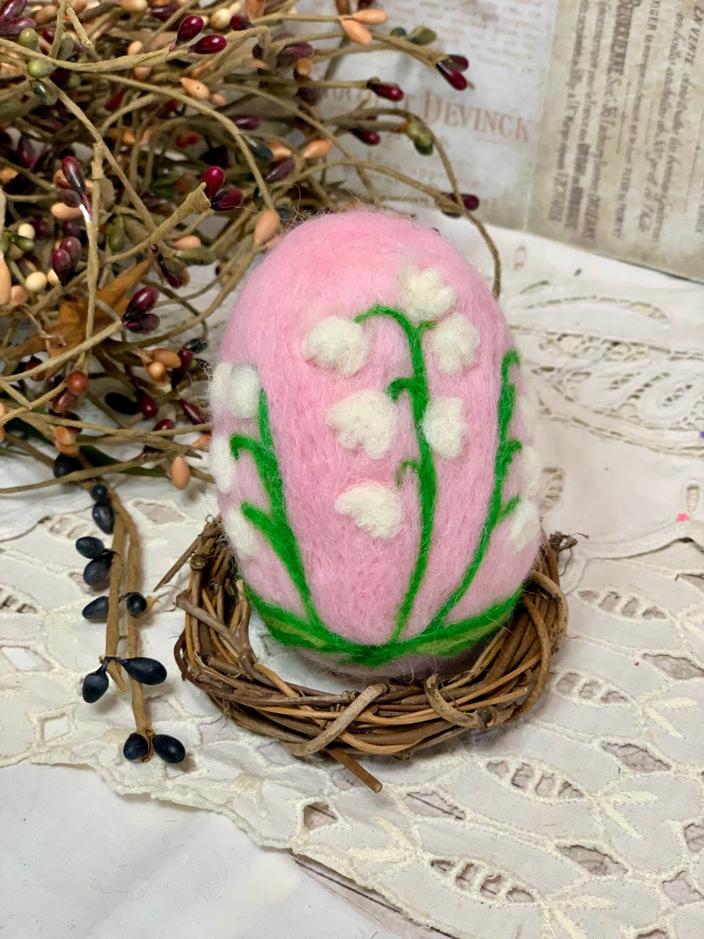 Handmade Wool Felt Floral Design Eggs for Easter | Felt Easter Ornaments | Easter Egg Hunt | Easter Decorations