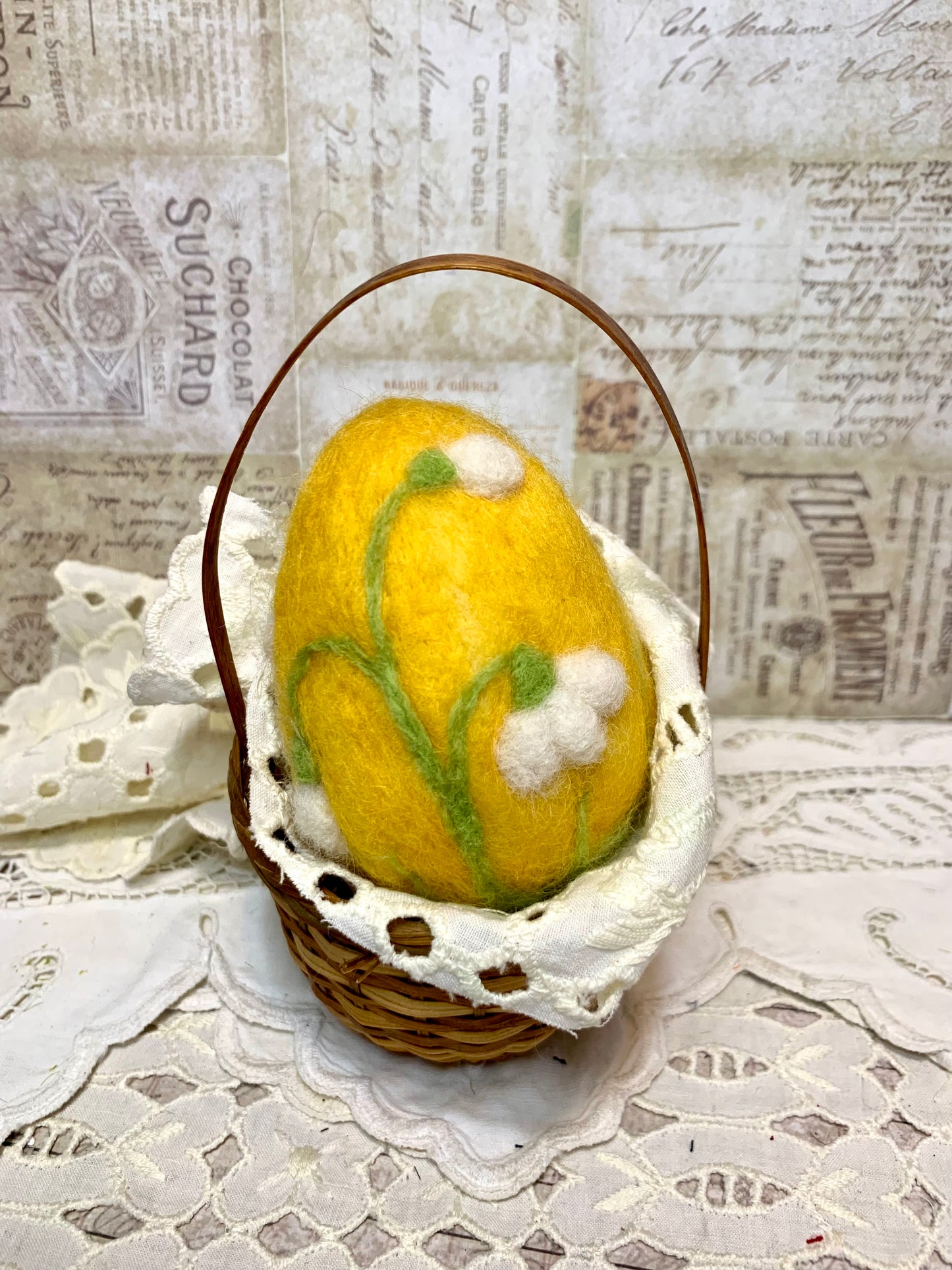 Handmade Wool Felt Floral Design Eggs for Easter | Felt Easter Ornaments | Easter Egg Hunt | Easter Decorations