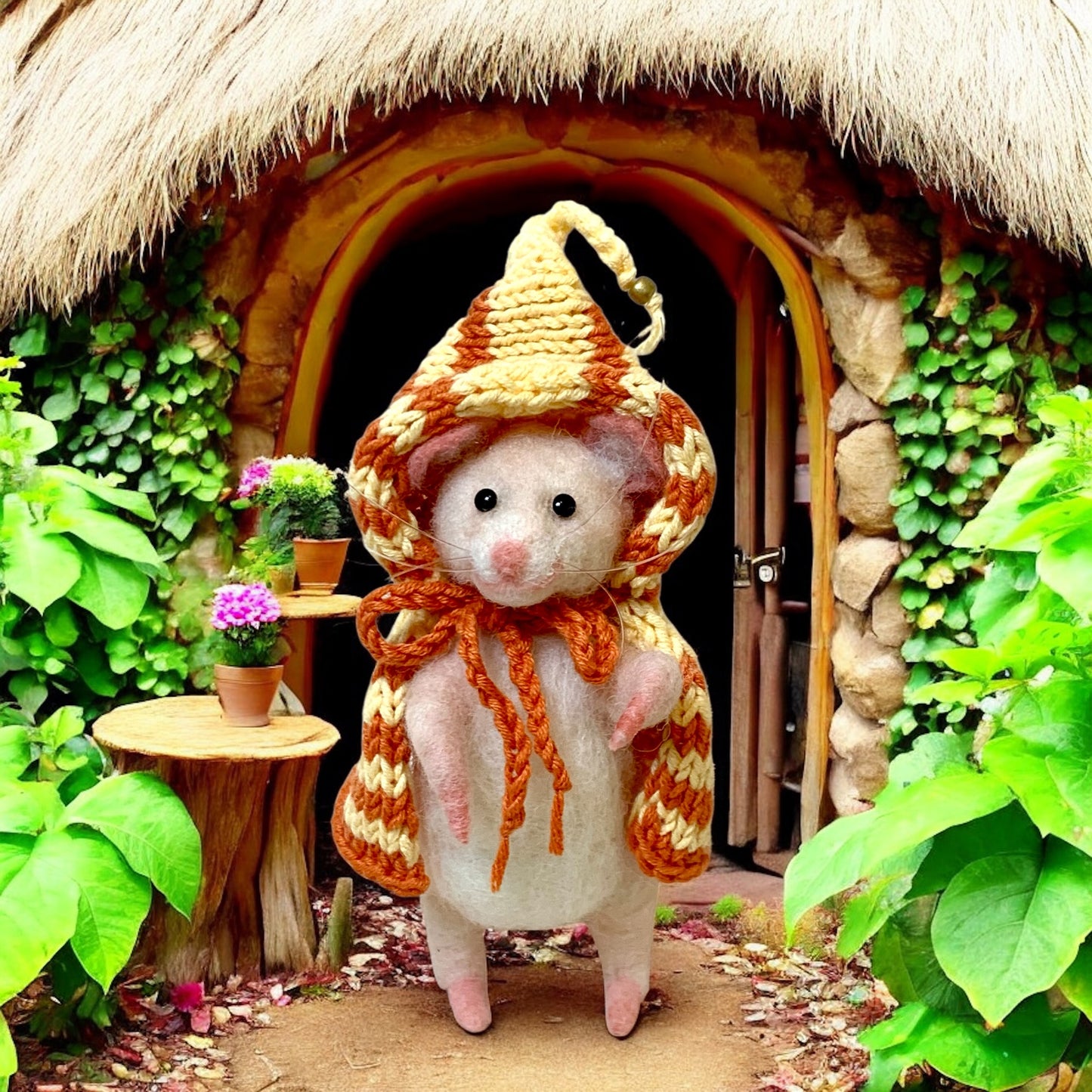 Handmade Needle Felted Mouse – Whimsical Wool Art Dolls in Colorful Outfits – Collectible Figurines, Gift for Mouse Lovers