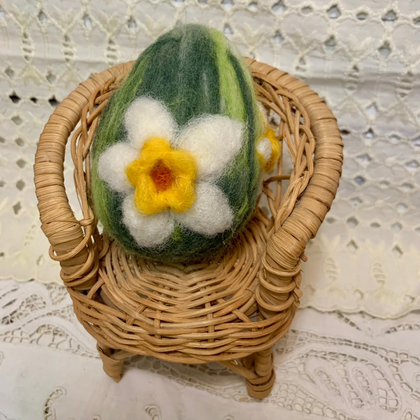 Handmade Wool Felt Floral Design Eggs for Easter | Felt Easter Ornaments | Easter Egg Hunt | Easter Decorations