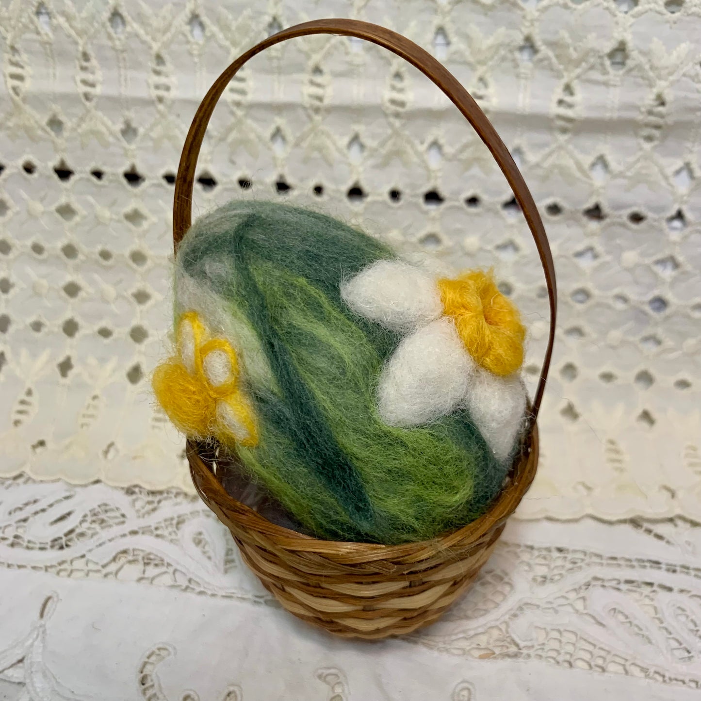 Handmade Wool Felt Floral Design Eggs for Easter | Felt Easter Ornaments | Easter Egg Hunt | Easter Decorations