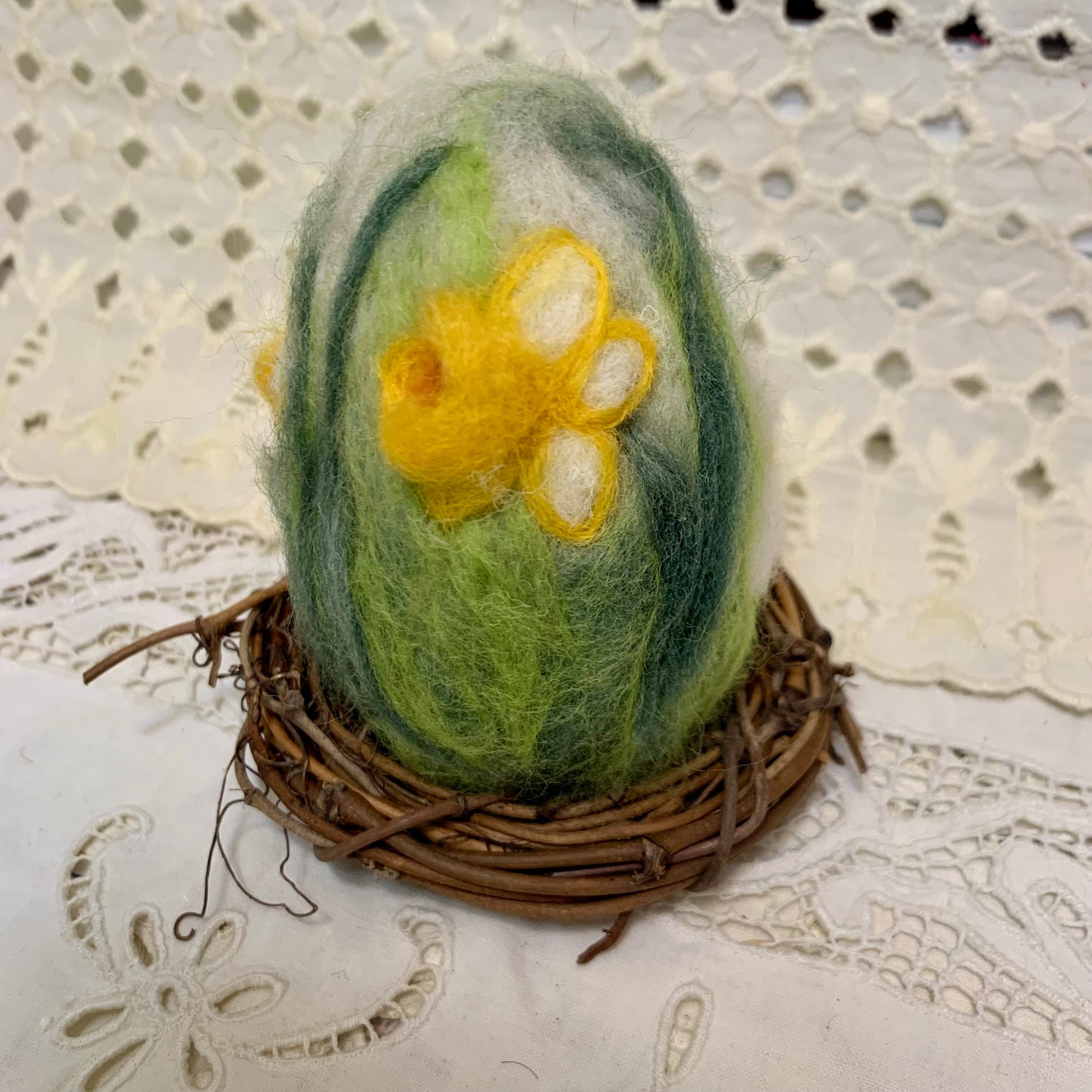 Handmade Wool Felt Floral Design Eggs for Easter | Felt Easter Ornaments | Easter Egg Hunt | Easter Decorations