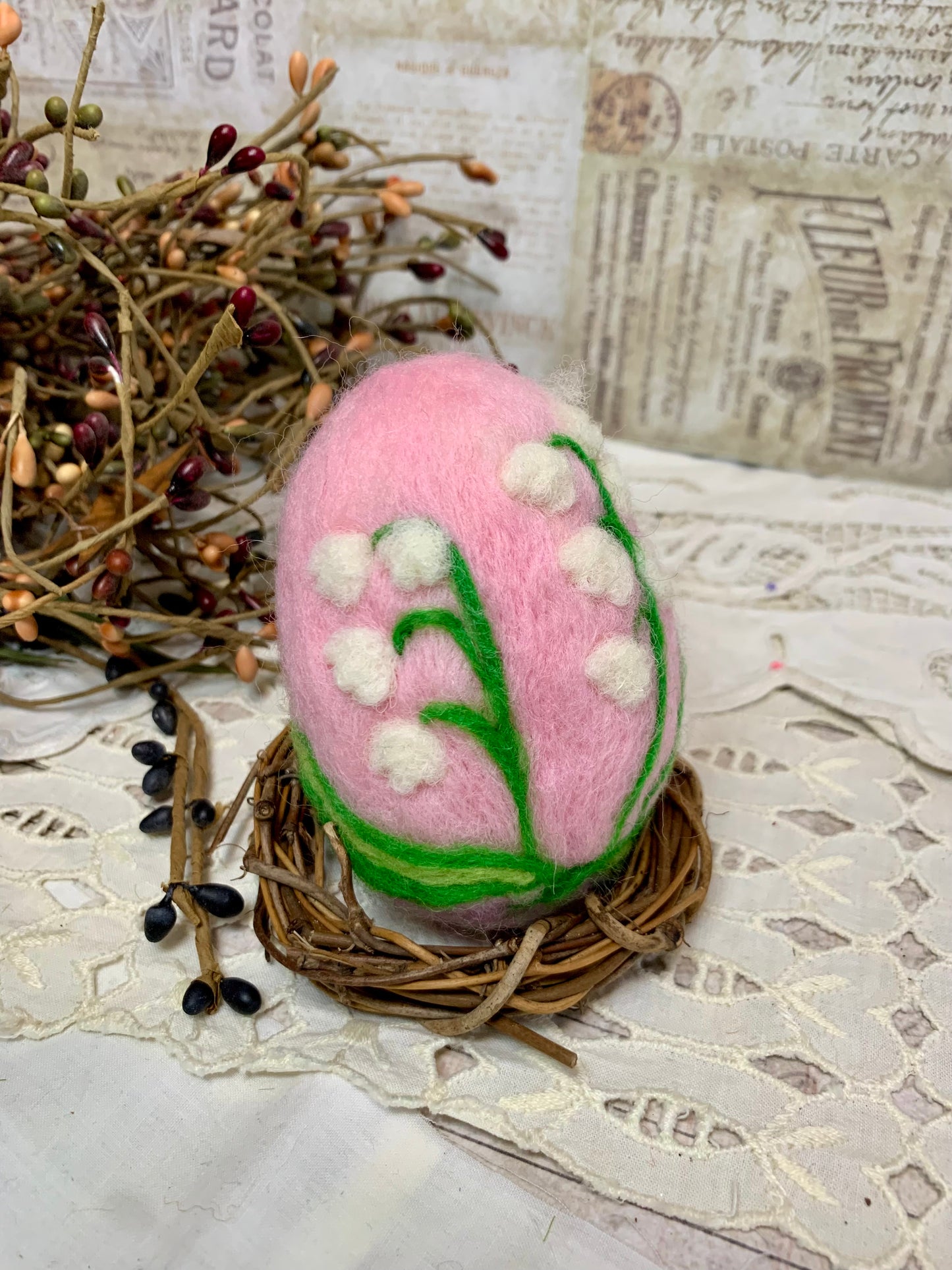 Handmade Wool Felt Floral Design Eggs for Easter | Felt Easter Ornaments | Easter Egg Hunt | Easter Decorations