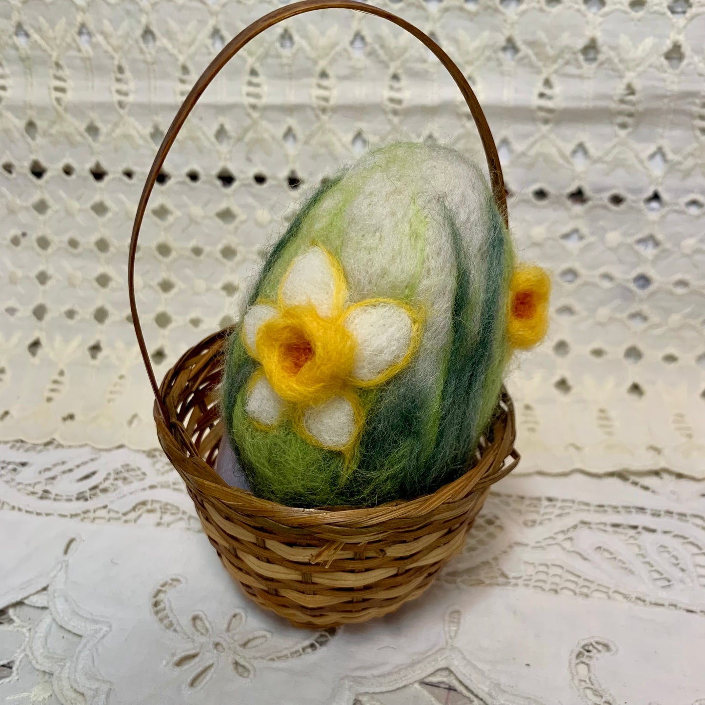 Handmade Wool Felt Floral Design Eggs for Easter | Felt Easter Ornaments | Easter Egg Hunt | Easter Decorations