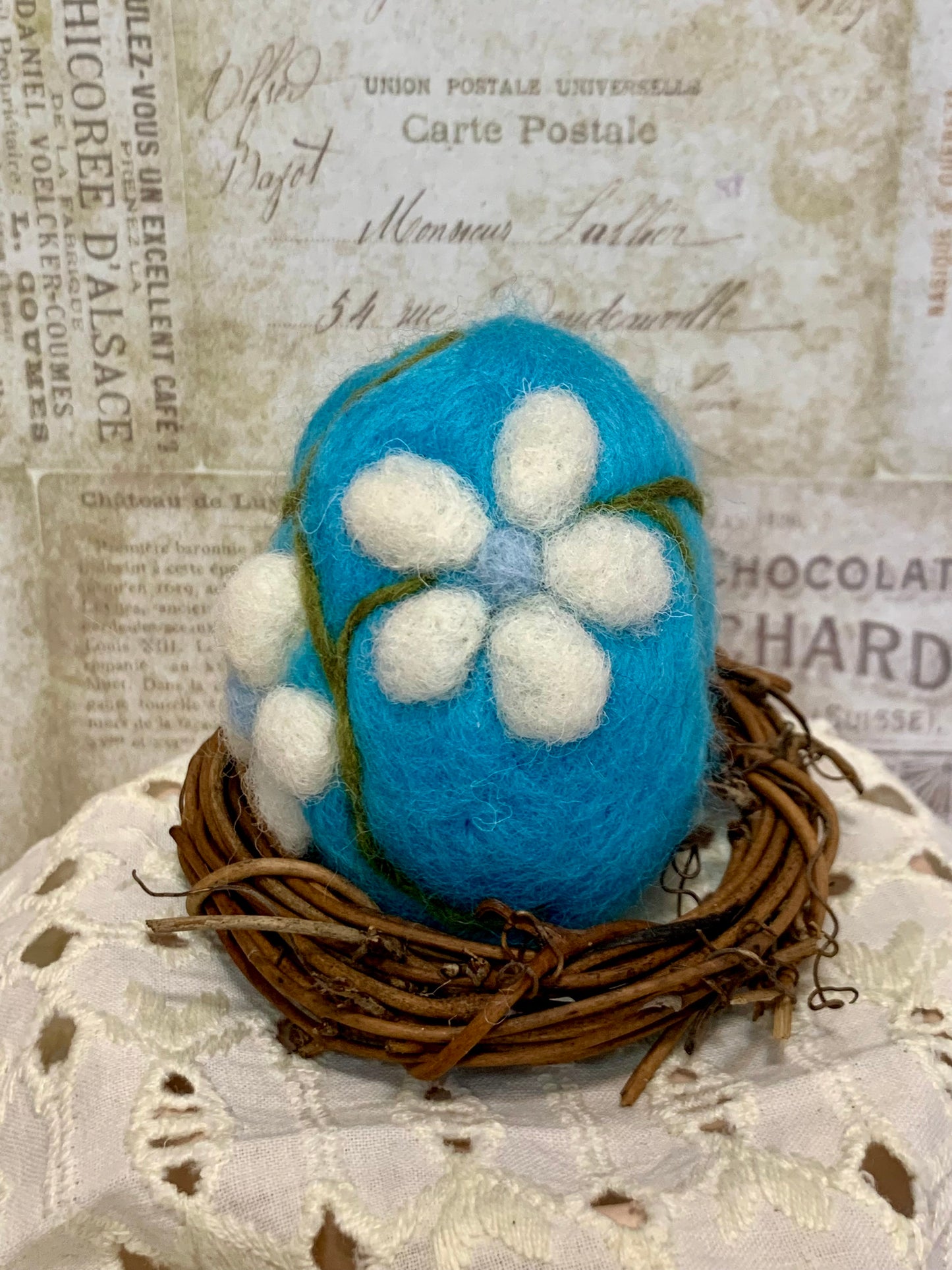 Handmade Wool Felt Floral Design Eggs for Easter | Felt Easter Ornaments | Easter Egg Hunt | Easter Decorations