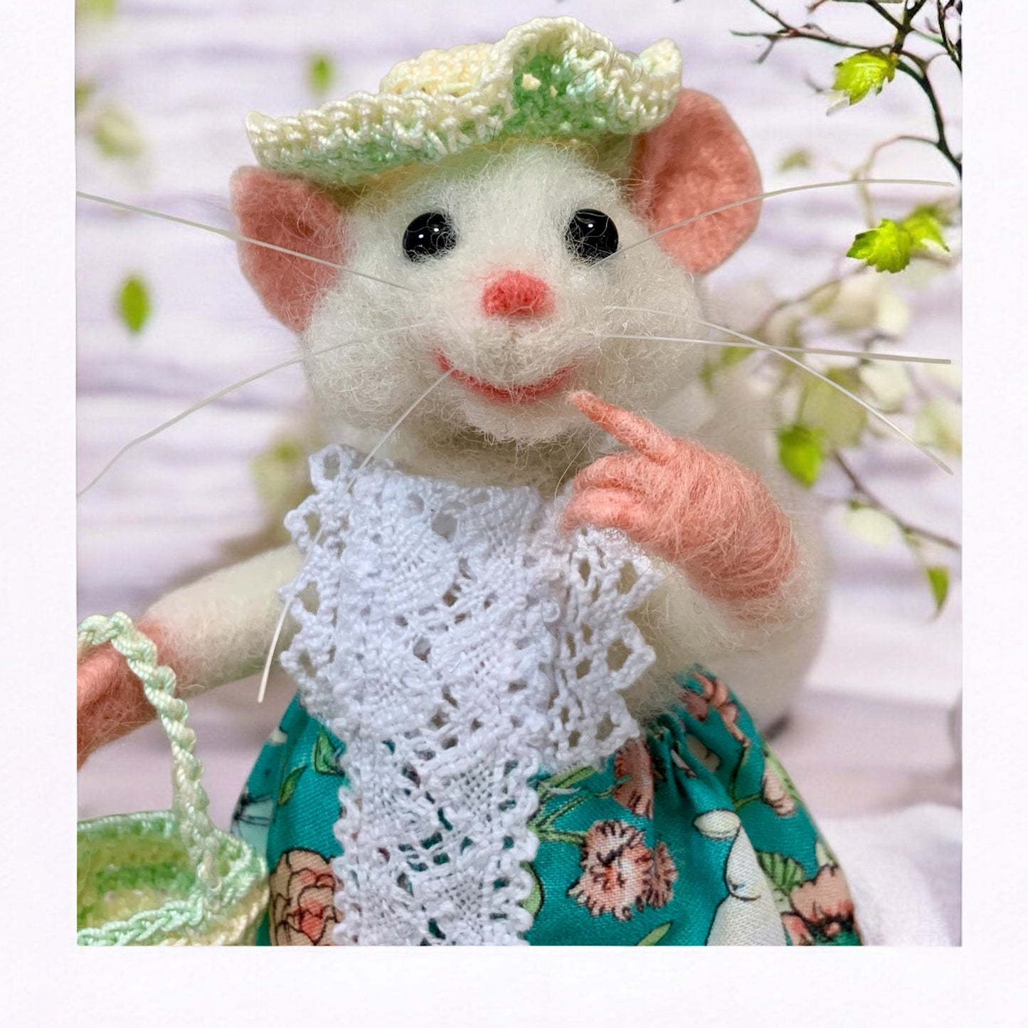 Sunshine Mouse – Needle Felted Mouse Doll – Whimsical Summer Decor