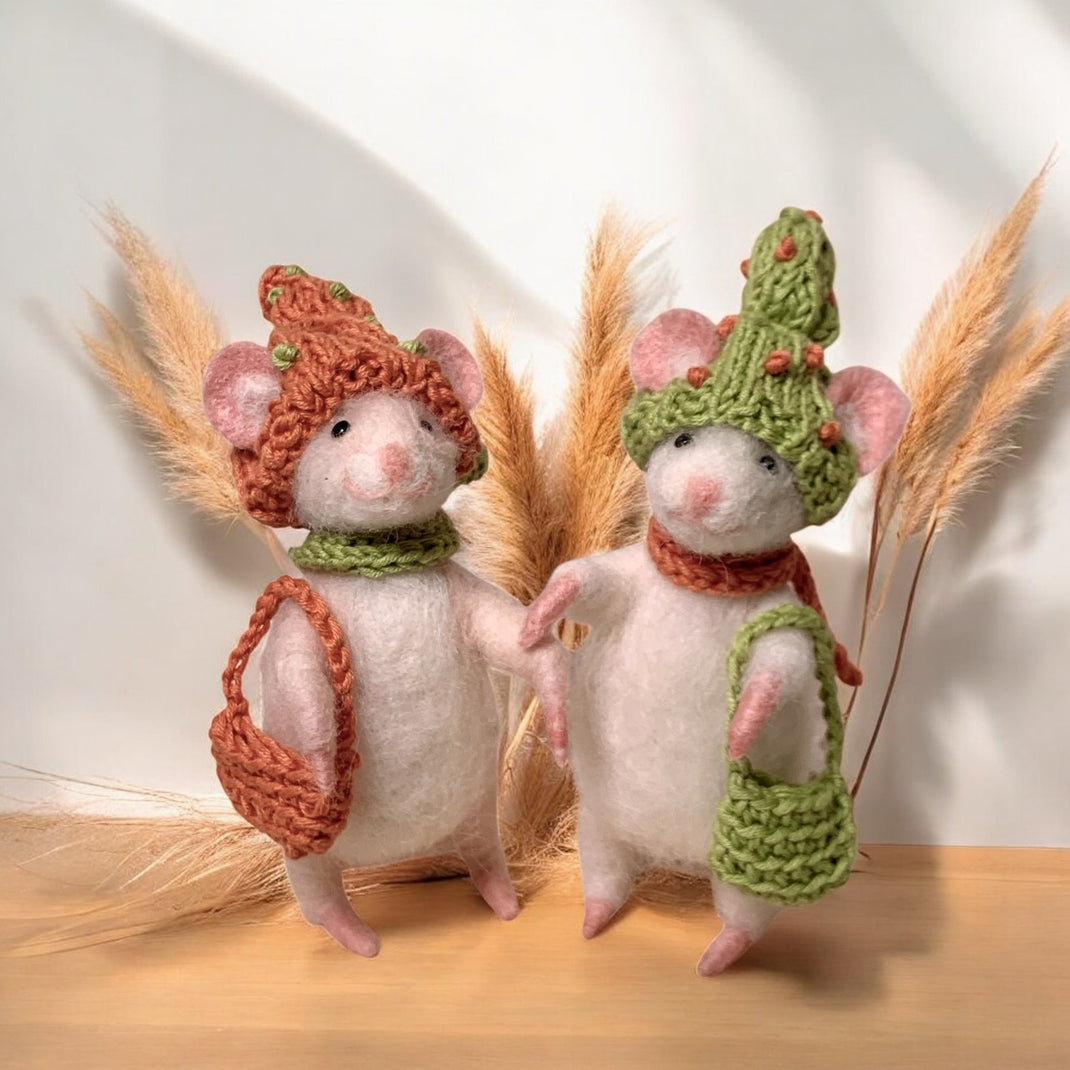 Felted Mice Collection – Handcrafted Natural Fiber Creatures ...