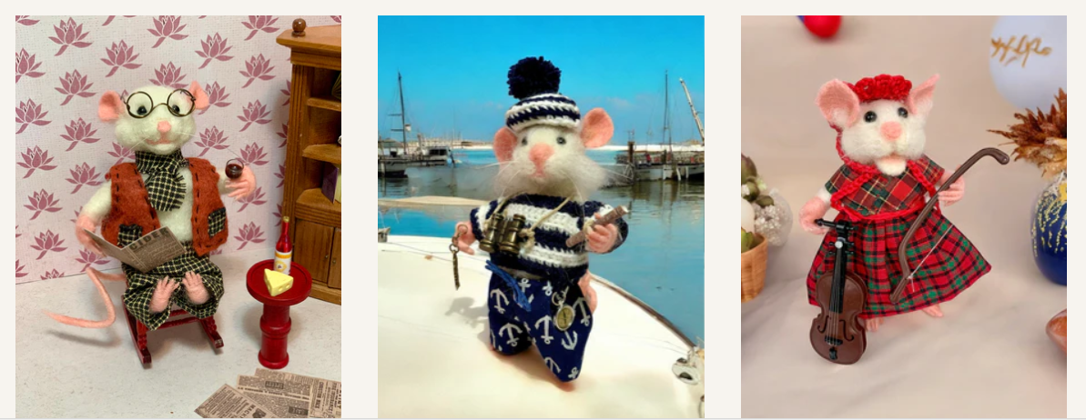 Felted Mice Collection – Handcrafted Natural Fiber Creatures ...