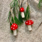 Needle Felted Toadstool Mushrooms – Magical Fairy Decor, Whimsical Woodland Art, Handmade Cottagecore Gifts, Ornaments Set of 3 Mushroom