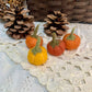 Small Felt Pumpkins Halloween Mini Decor | Dollhouse Autumn Miniatures DIY Craft Bowl Filler Pack of 4 Pumpkins | Fall Party Decoration