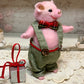 Needle Felted Christmas Pig in Festive Outfit – Handmade Cute Piggy Toy – Perfect Gift for Pig Lovers – Farm Animal Plush – Wool Pig Figurine