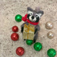 Needle-Felted Christmas Raccoon – Handmade Natural Fiber Art Doll | Whimsical Woodland Decor Collectible Dressed Figurine