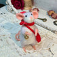 Needle-Felted Mouse Thanksgiving – Handmade Natural Fiber Art Doll | Whimsical Woodland Decor