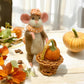 Needle-Felted Pip the Mouse – Handmade Natural Fiber Art Doll | Whimsical Woodland Decor Collectible Dressed Figurine