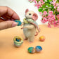 Needle-Felted Pip the Mouse – Handmade Easter Decoration | Natural Fiber Art Doll