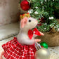 Needle-Felted Christmas Mouse Pippa – Handmade Natural Fiber Art Doll | Whimsical Woodland Decor Collectible Dressed Figurine