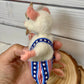 Needle-Felted Patriotic Mouse - Red, White & Blue Collectible Ornament, Unique Gift for USA Pride Decor