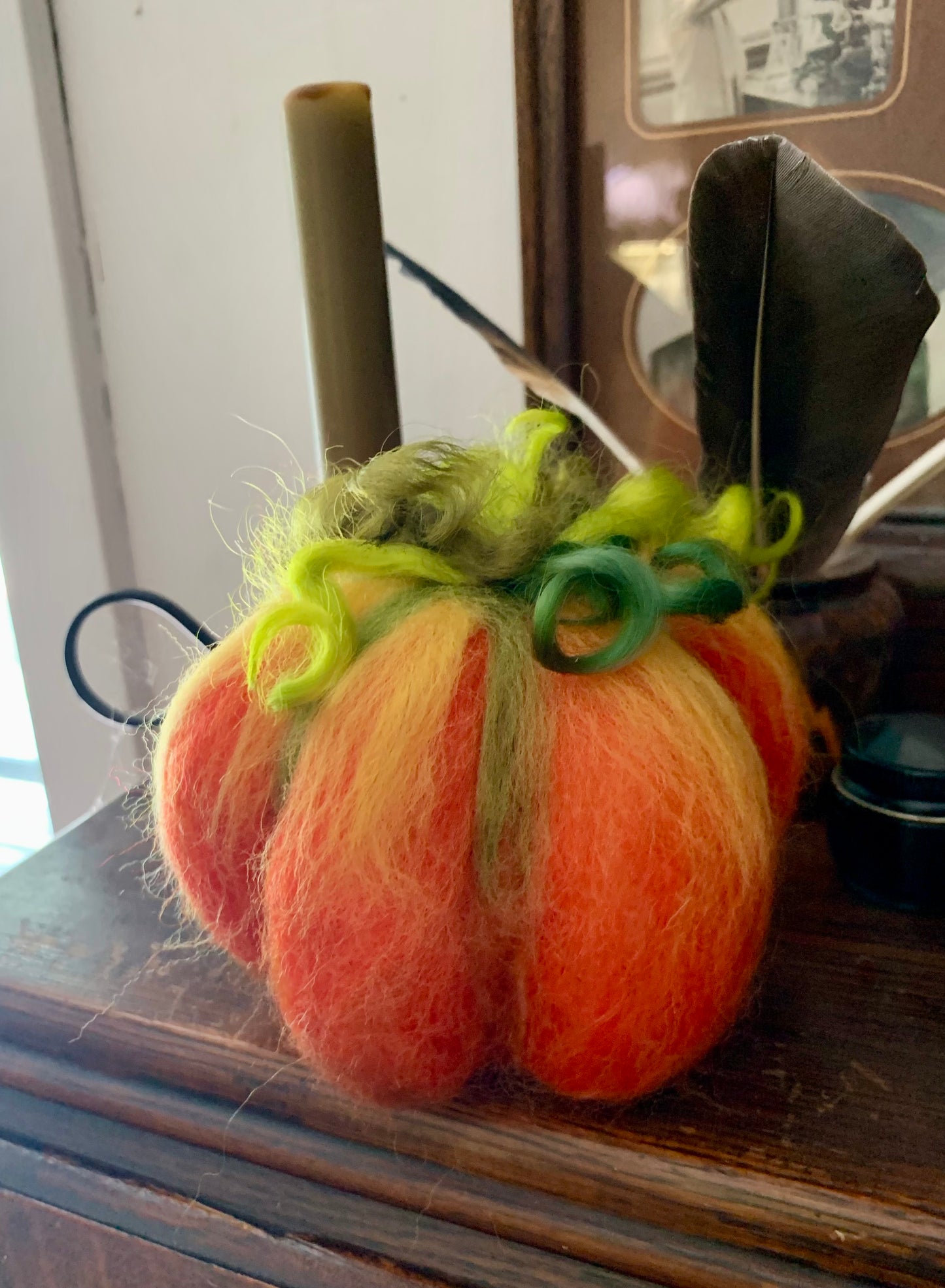 Needle-Felted Pumpkin – Handmade Autumn Wool Sculptures – Fall Table Centerpiece - Cottagecore Home Decoration
