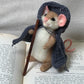 Peter the Mouse – Needle Felted Wool Wanderer with Cloak & Walking Stick | Handmade Collectible Art Doll