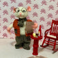 Needle Felted Mouse, Mr. Whiskers, with Glasses and Wine, Birthday present, Felt mouse, Eco Toy, OOAK Art Doll, made in USA, Grandpa Gift