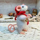 Christmas Mouse Pip - Handmade Needle-Felted Waldorf-Inspired Toy with Winter Wreath, Festive Decoration or Collectible Gift