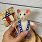 Needle-Felted Patriotic Mouse - Red, White & Blue Collectible Ornament, Unique Gift for USA Pride Decor