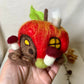 Needle Felt Apple Mouse House - Forest Decor – Handmade Woodland Waldorf Inspired Soft Sculpture