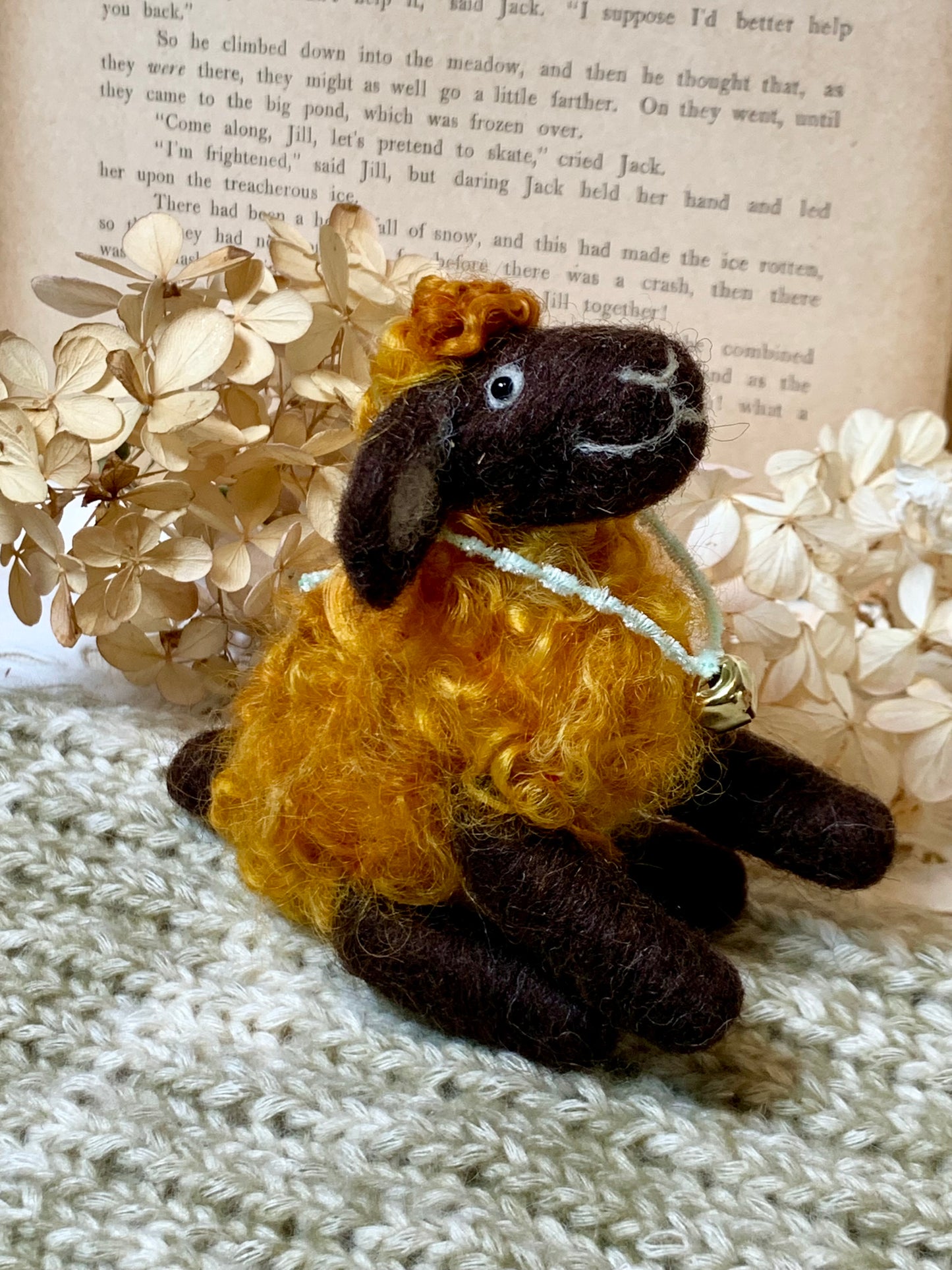 Needle Felted Sheep Cinnamon – Handmade Wool Animal, Soft Pastel Spring Decor, Collectible Waldorf Doll, Farmhouse Gift