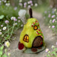 Needle Felt Pear Mouse House - Forest Decor – Handmade Woodland Waldorf Inspired Soft Sculpture