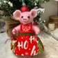 Needle Felted Christmas Pig Girl in Festive Outfit | Handmade Wool Toy | Cute Piggy Doll | Holiday Gift | Nursery Decor | OOAK Handmade Holiday Gift