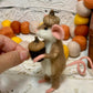 Needle-Felted Pip the Mouse with Acorn – Handmade Natural Fiber Art Doll | Whimsical Woodland Decor Collectible Dressed Figurine