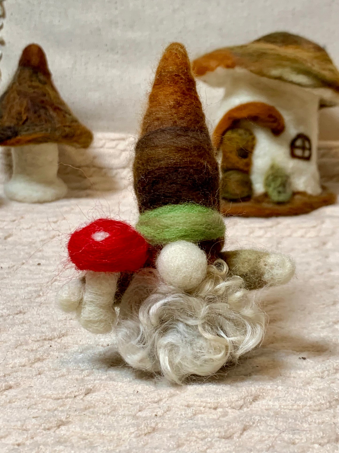 Needle Felt Gnome – Autumn Nordic Fall Decor – Short Wool Gonk – Handmade Woodland Gnome Waldorf Inspired Sculpture