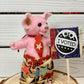 USA Needle Felted Pig, Cute Toy Piggy Lover's Gift, Handmade USA Decor, “I Voted” Collectible Whimsical Figurine Cute Election Day Gift