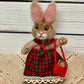 Needle-Felted Bunny the Christmas Rabbit– Handmade Natural Fiber Doll | Holiday Art Collectible