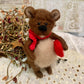 Needle Felted Bear: Handmade Wool Teddy with Heart Scarf