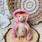 Rose the Mouse – Needle Felted Wool Wanderer with Cloak & Walking Stick | Handmade Collectible Art Doll