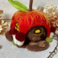 Needle Felt Apple Mouse House - Forest Decor – Handmade Woodland Waldorf Inspired Soft Sculpture