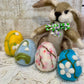 Handmade Wool Felt Floral Design Eggs for Easter | Felt Easter Ornaments | Easter Egg Hunt | Easter Decorations