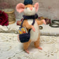 Needle-Felted Pip the Mouse – Handmade Natural Fiber Art Doll | Whimsical Woodland Decor Collectible Dressed Figurine