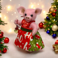 Needle Felted Christmas Pig Girl in Festive Outfit | Handmade Wool Toy | Cute Piggy Doll | Holiday Gift | Nursery Decor | OOAK Handmade Holiday Gift