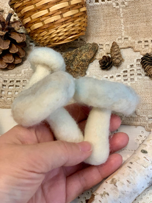 Needle Felted Blue Mushrooms – Magical Fairy Decor, Whimsical Woodland Art, Handmade Cottagecore Gifts, Ornaments Set of 3 Mushroom