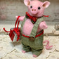 Needle Felted Christmas Pig in Festive Outfit – Handmade Cute Piggy Toy – Perfect Gift for Pig Lovers – Farm Animal Plush – Wool Pig Figurine