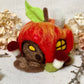 Needle Felt Apple Mouse House - Forest Decor – Handmade Woodland Waldorf Inspired Soft Sculpture