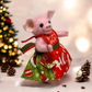 Needle Felted Christmas Pig Girl in Festive Outfit | Handmade Wool Toy | Cute Piggy Doll | Holiday Gift | Nursery Decor | OOAK Handmade Holiday Gift