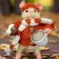 Filo Nibbleton the Coffee Mouse – OOAK Needle Felted White Mouse | Handmade Art Doll