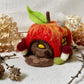 Needle Felt Apple Mouse House - Forest Decor – Handmade Woodland Waldorf Inspired Soft Sculpture