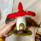 Needle Felt Mushroom House - Fall Toadstool Decoration – Autumn Forest Decor – Handmade Woodland Waldorf Inspired Soft Sculpture