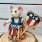 Needle-Felted Patriotic Mouse - Red, White & Blue Collectible Ornament, Unique Gift for USA Pride Decor